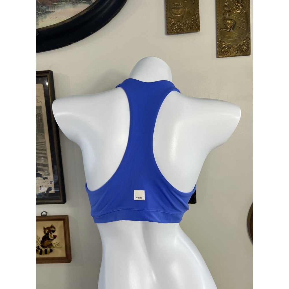 Vuori Cobalt Blue High-Neck Racerback Active Sports Bra Crop Top Size Large - Picture 3 of 8